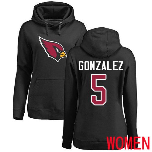 Arizona Cardinals Black Women Zane Gonzalez Name And Number Logo NFL Football 5 Pullover Hoodie Sweatshirts